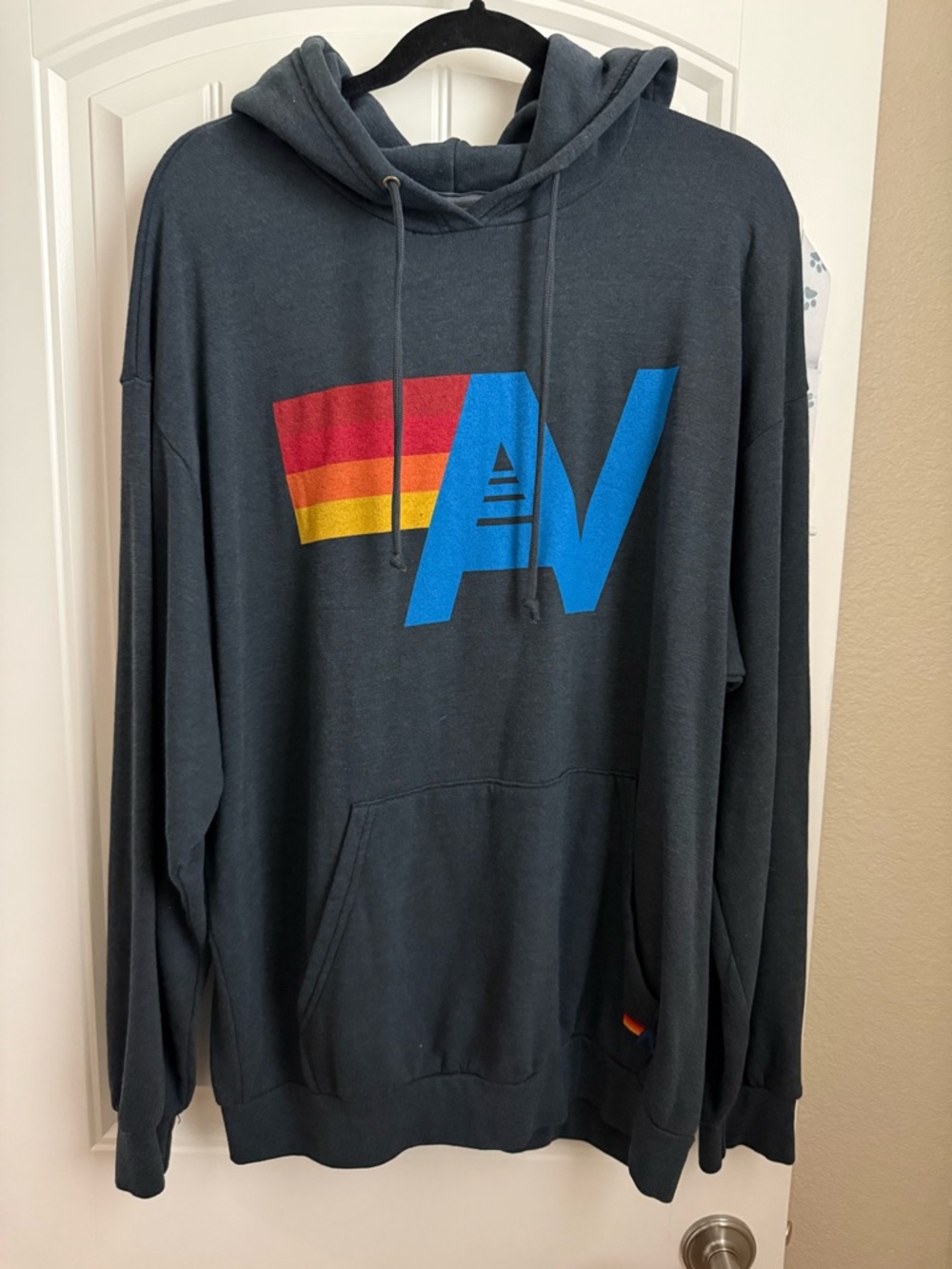 NWOT Aviator Nation Logo Pullover Relaxed Hoodie- Charcoal
